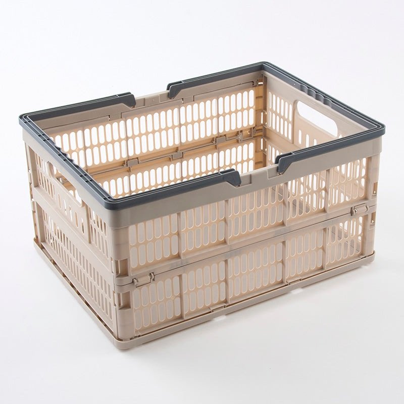 出所：ダイソー公式　折り畳みコンテナ（取手付、グレー）