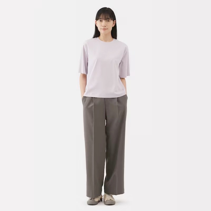 無印良品公式 婦人 涼感UVカットクルーネックワイド半袖Tシャツ