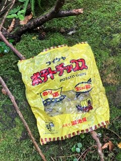「思ったよりレトロ」45年前のポテトチップス袋を山で発見「よく残ってたな…」