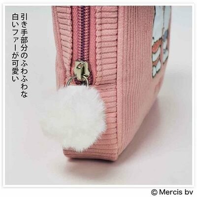 ミッフィー刺繍入りコーデュロイポーチ