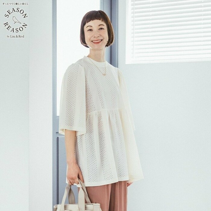 しまむら、レディース　プルオーバー着用例画像