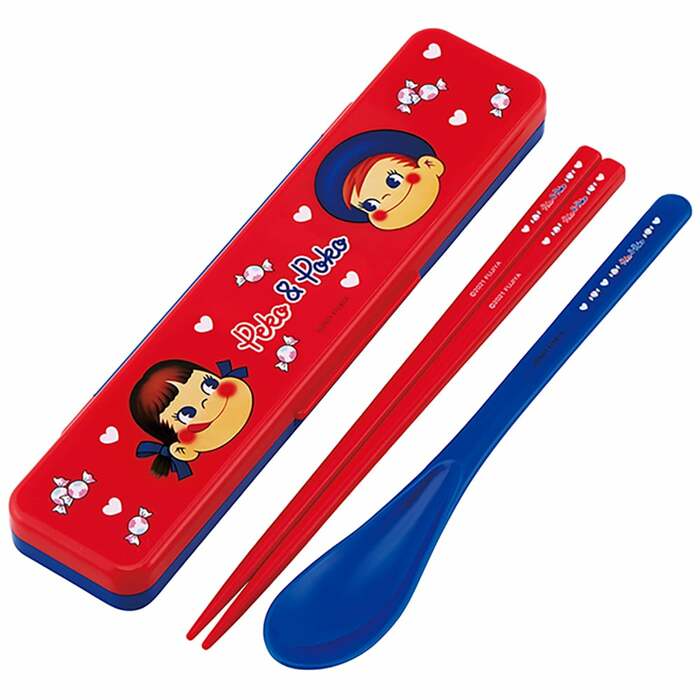 抗菌音のならないコンビセット 箸18cm ペコちゃん