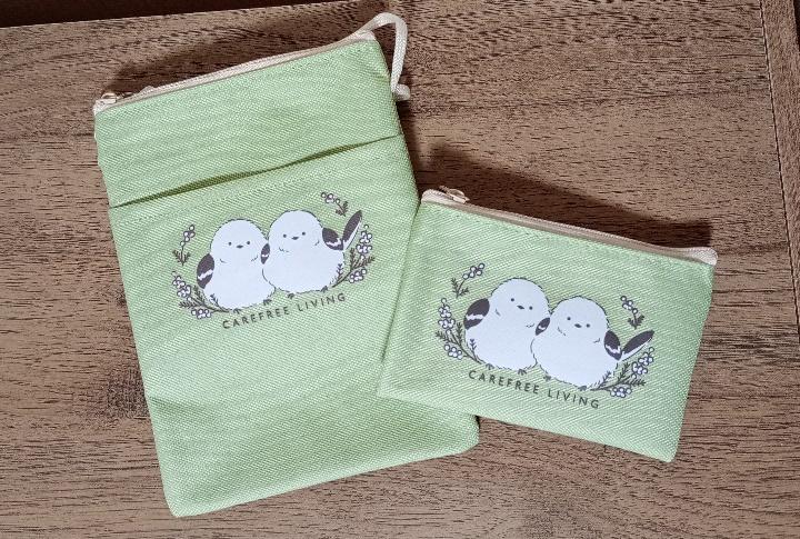 筆者撮影（セリア、コインケースシマエナガ柄・ショルダーバッグ シマエナガ柄）