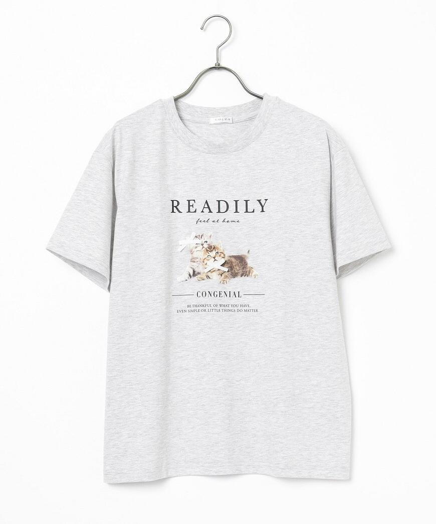 出所：ハニーズ公式オンラインストア ネコプリントＴシャツ