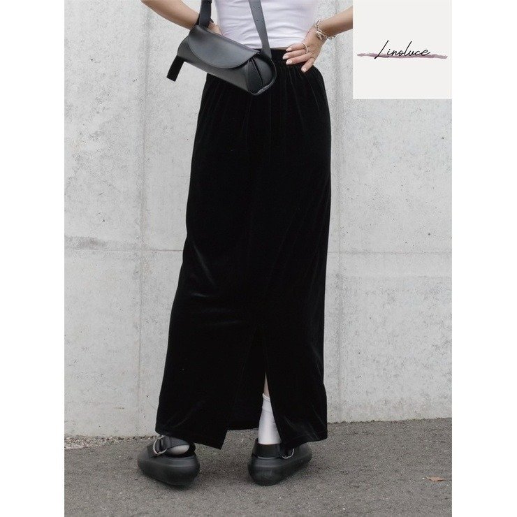 しまむら公式 レディース ベロアスカート(hideka)