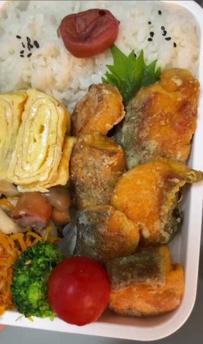完成した「夫に送る節約弁当」