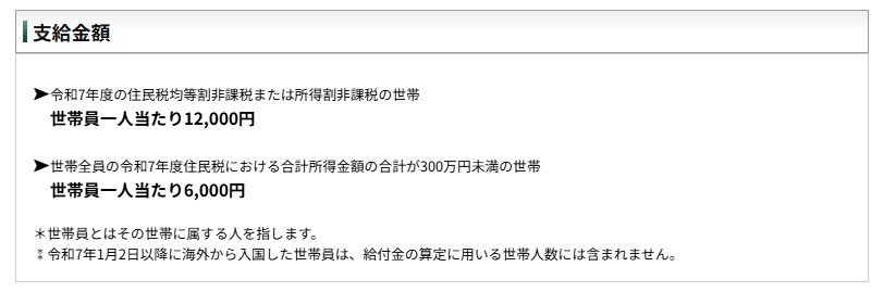 出所：新宿区「新宿区物価高騰対策臨時給付金（令和7年度低所得者等支援）のご案内」
