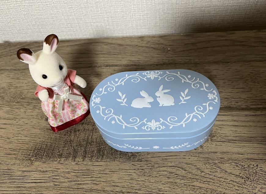 筆者撮影（セリア、デザイン缶 ウサギ柄）