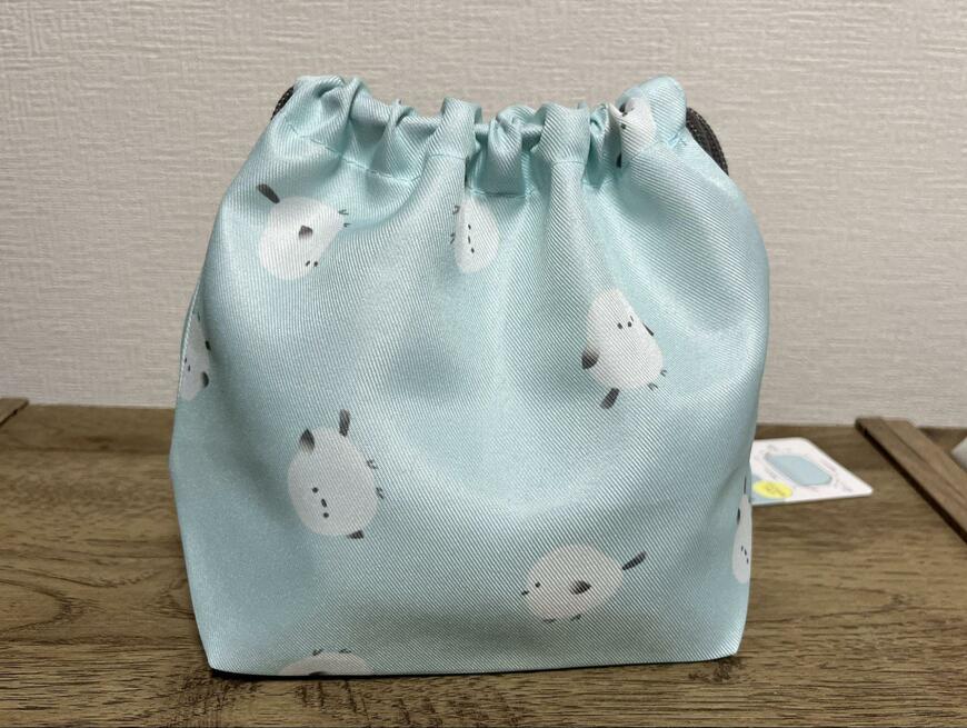 セリア、ランチ巾着シマエナガ画像