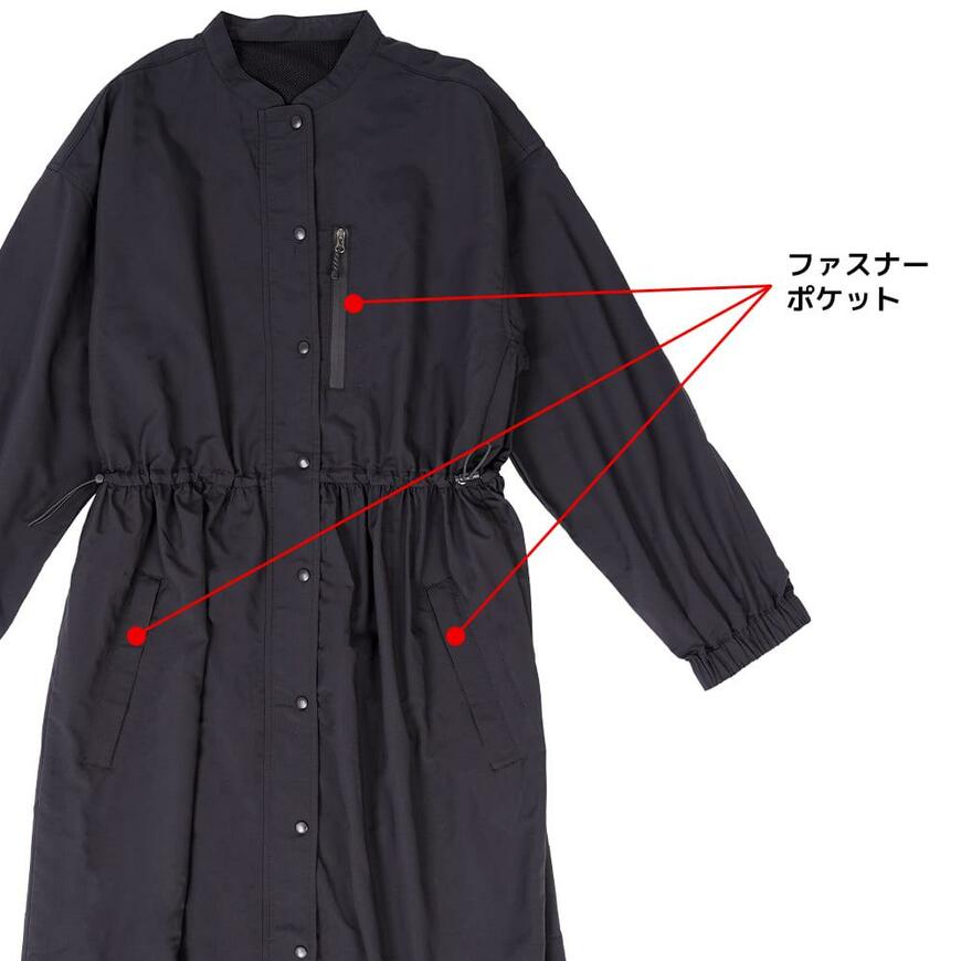 ワークマン、 レディース高撥水シェルワンピースコート画像