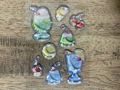 セリア、ウォーターシール スパンコール入り メルティ―クリームソーダ商品画像