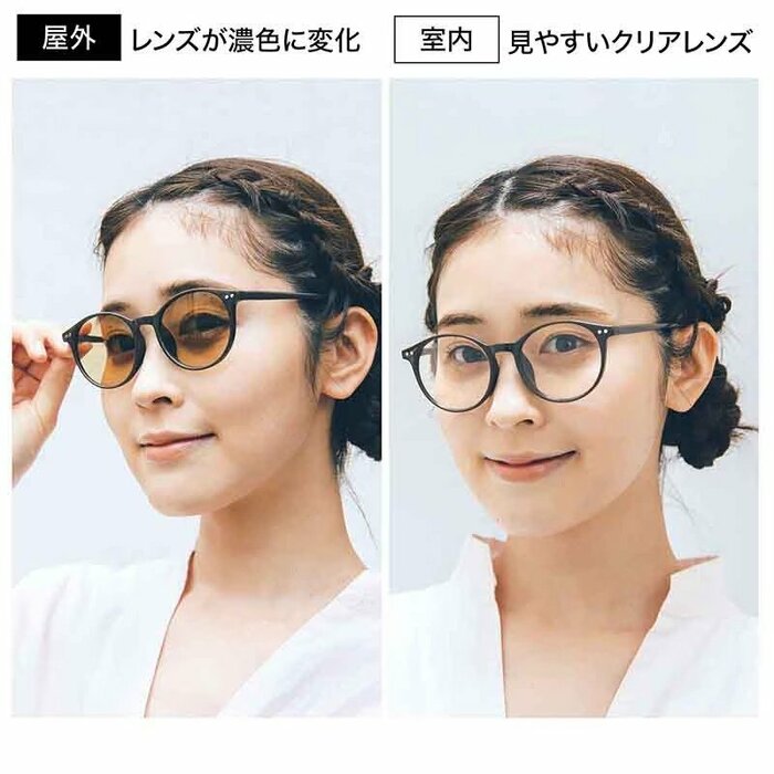 周囲の明るさに合わせてレンズの色が変化する調光サングラス