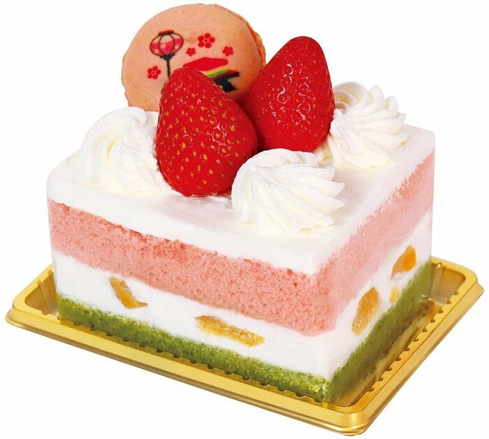 ひし餅をイメージした「ひなまつり春の苺ショート」