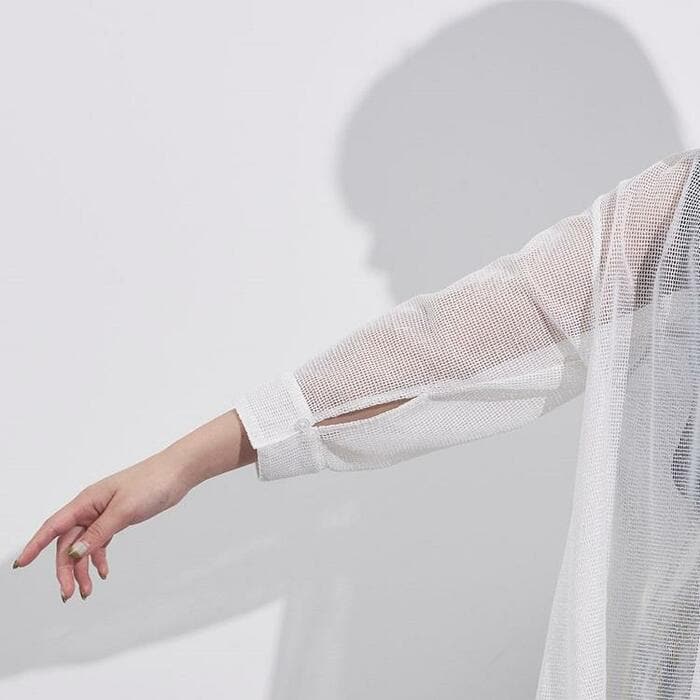 7分袖メッシュシャツ