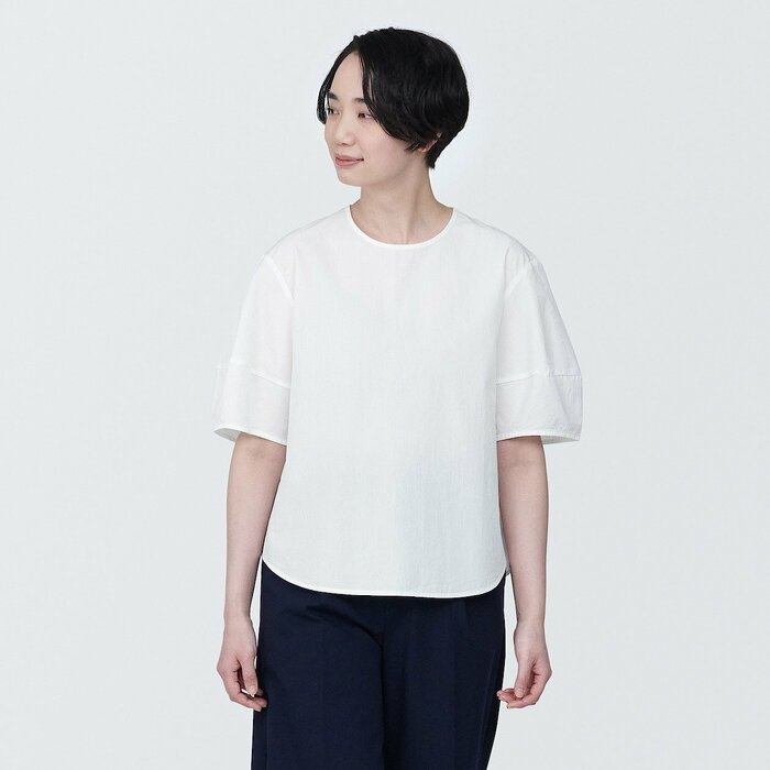 無印良品公式 婦人 涼感 ブロード 半袖ブラウス