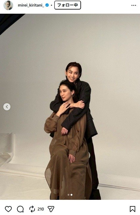 出所：桐谷美玲のInstagram（＠mirei_kiritani_） 参照日：2026年1月13日