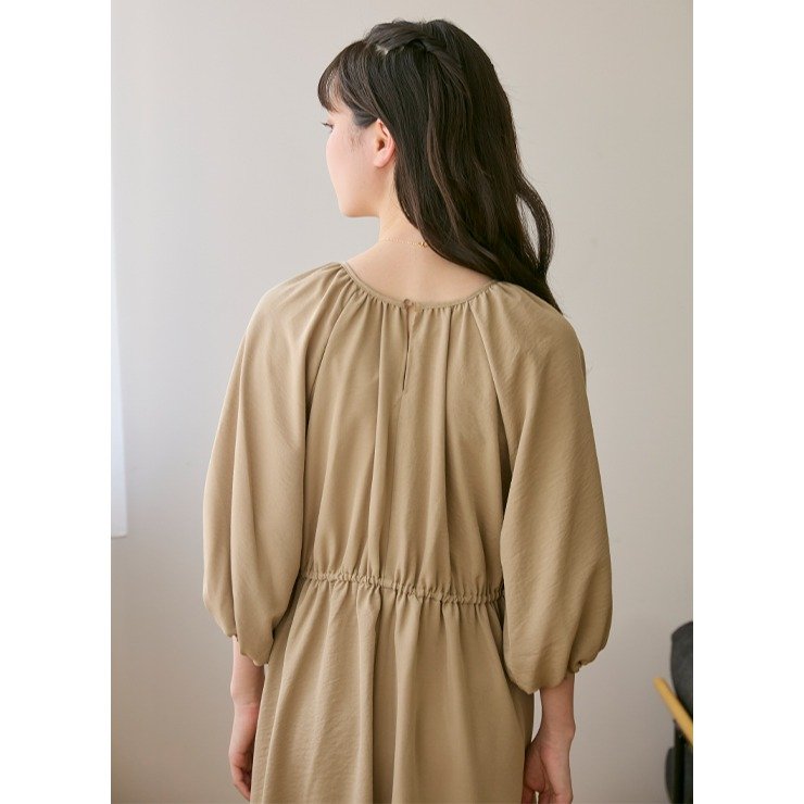 出所：しまむら公式　レディース　ギャザーワンピース（choco）