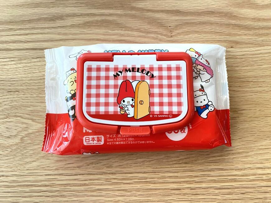 マイメロディ50周年記念「ワンプッシュウェットシートのフタ」