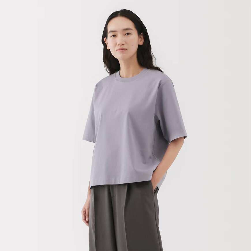 無印良品公式 婦人 涼感UVカットクルーネックワイド半袖Tシャツ