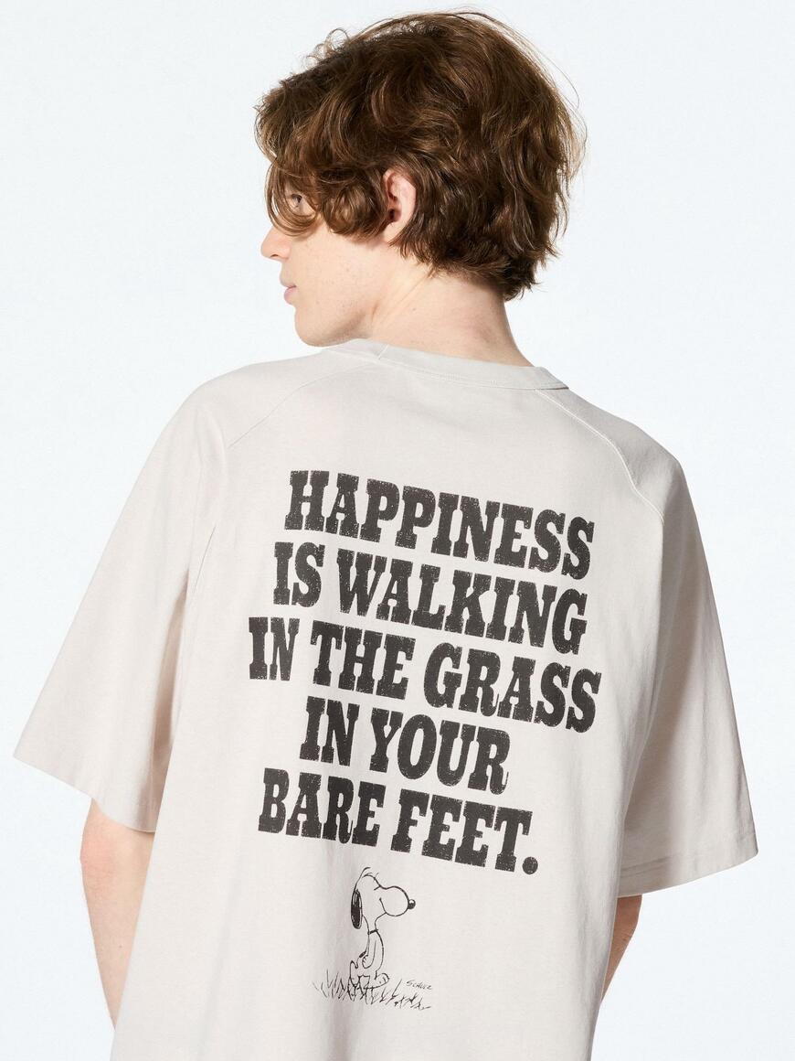 ユニクロ ピーナッツ UT/オーバーサイズフィット(ライトグレー)