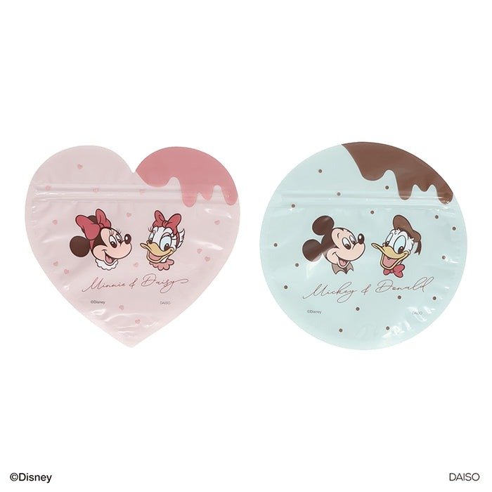 ダイソー公式　ダイカットジップバッグ、４枚（ミッキー＆フレンズ）