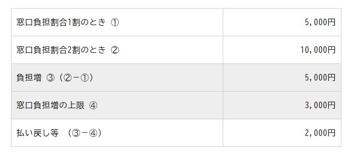 負担増加額への配慮措置の例