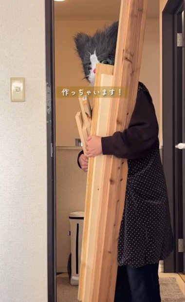 変身前のヘッドボード作りの材料となる木材
