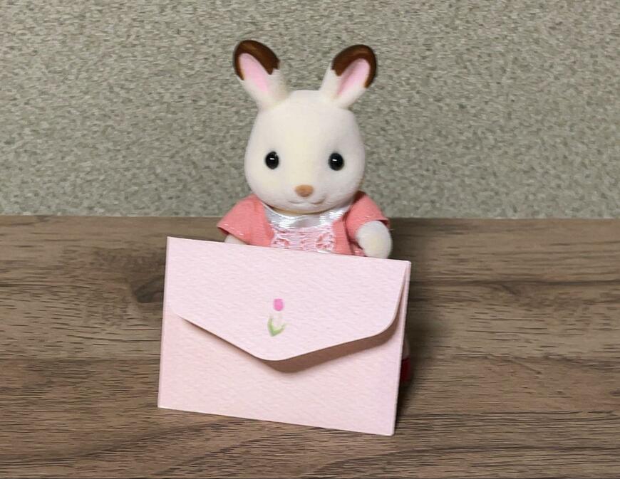 筆者撮影（セリア、ちいさなちいさなレターセット/ヨコ封筒 ハピネスラーレ）