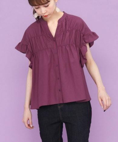 KBF - フリルスリーブシャーリングトップス ¥5,292（税込）