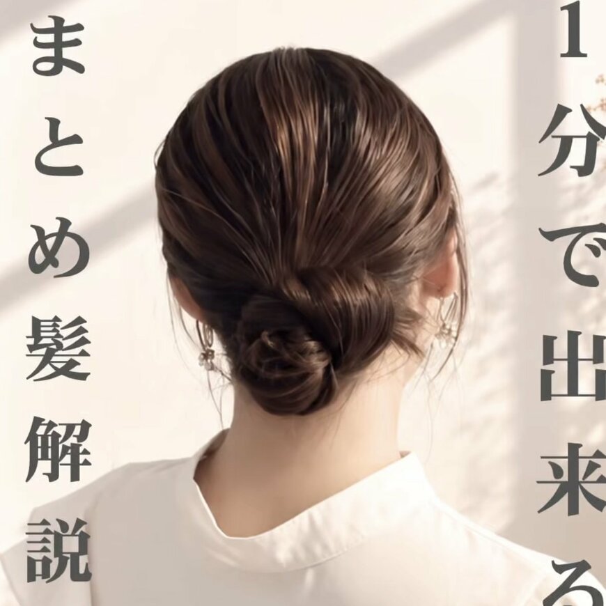 “1分・ヘアゴム1本”指でくるっと巻いて簡単！忙しい朝の「上品お団子ヘアアレンジ」崩れにくい時短まとめ髪に「練習してみます」の声
