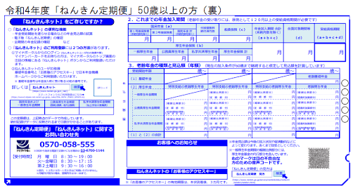 出所：「ねんきん定期便」の様式（サンプル）と見方ガイド（令和4年度送付分）
