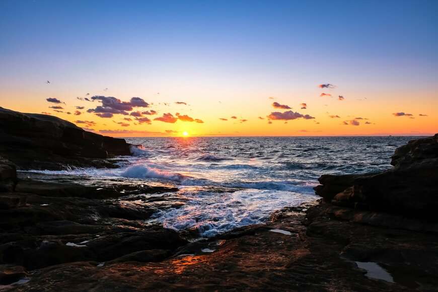 南紀白浜の千畳敷の夕暮れ