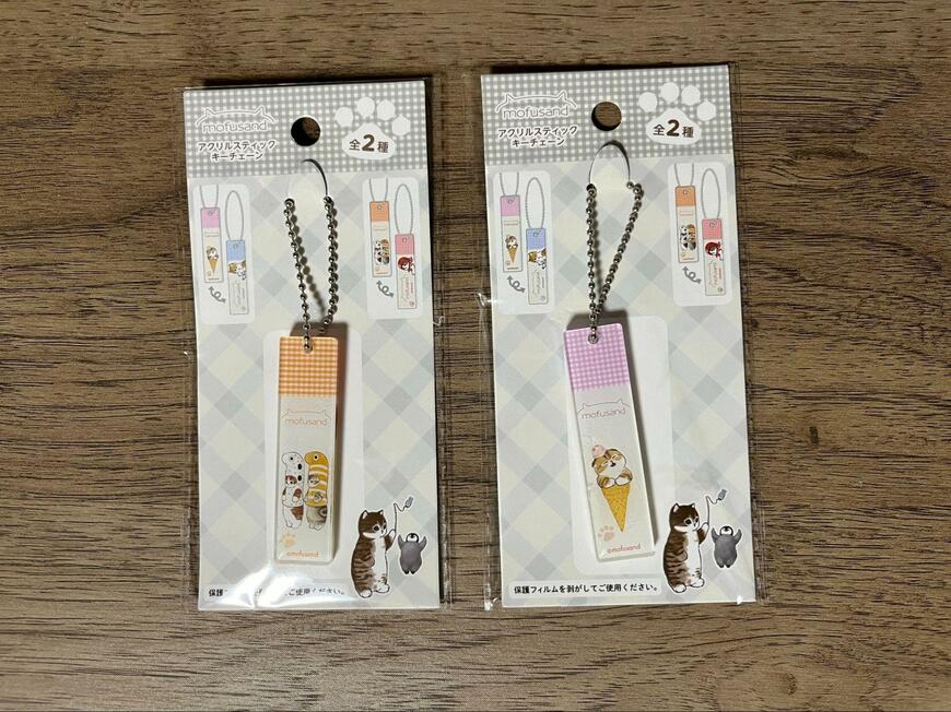 セリア、mofusand アクリルスティックキーチェーン画像