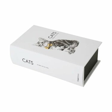 ★Francfrancティッシュボックスクリシア キャット鏡付き CAT 廃盤 猫ちゃんの洋書」と思いきや……おしゃれ「ティッシュケース」でした