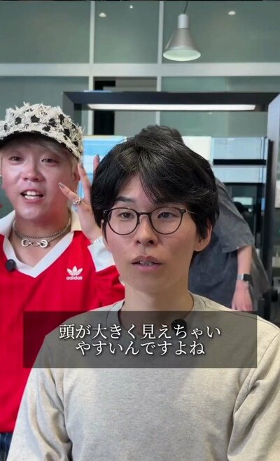 頭の大きさが気になると話していた、ビフォーの髪型