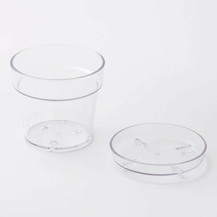 「トレイ付クリア植木鉢（4号）(220円)」