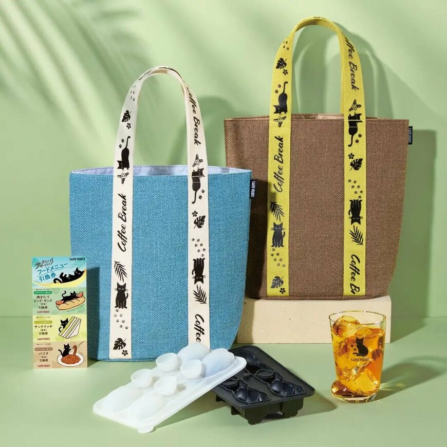 出所：カフェ・ベローチェ　黒ねこサマーバッグ2025