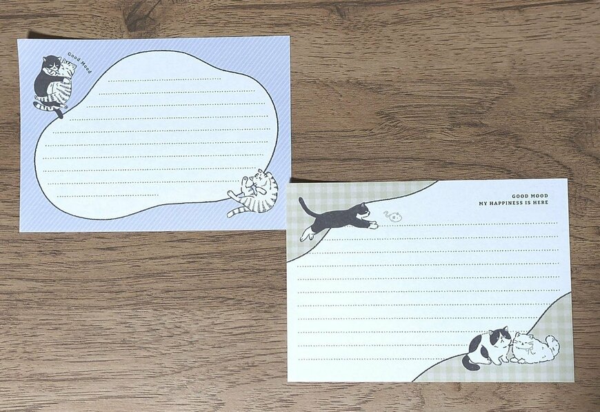 筆者撮影（セリア、A6 メモ帳 60枚 スケッチねこ柄）