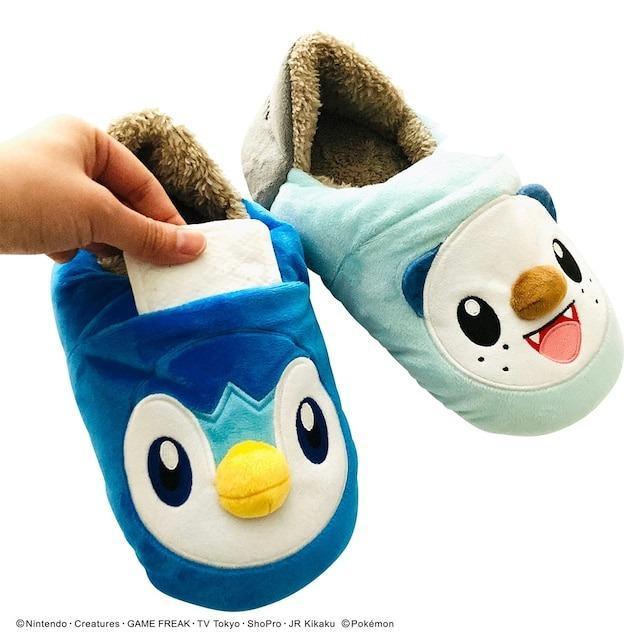 ニトリ 左右別柄で可愛いぬいぐるみクニャック(ルームシューズ)ポッチャマ・ミジュマル