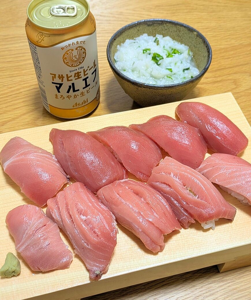 おいしそうなお寿司!にビールと七草粥
