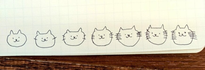 ヒゲの本数が異なる7匹の猫