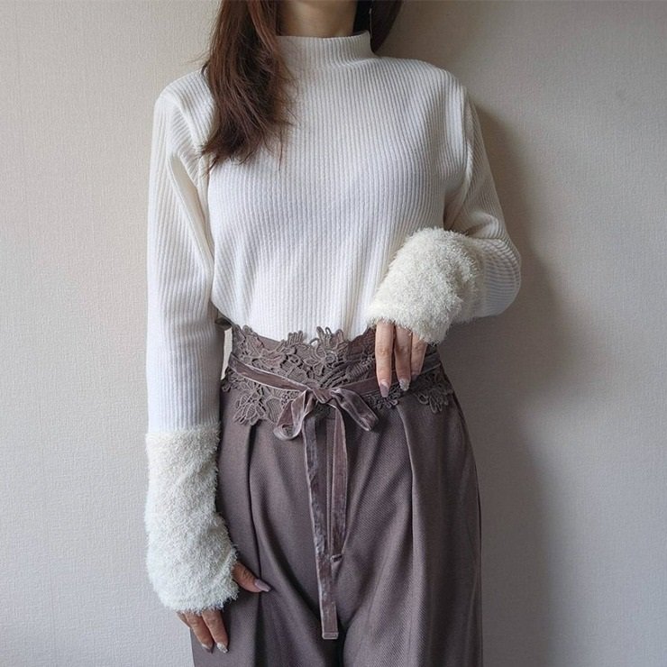 レディース 袖フェザー切り替えプルオーバー(takeshitahanako)