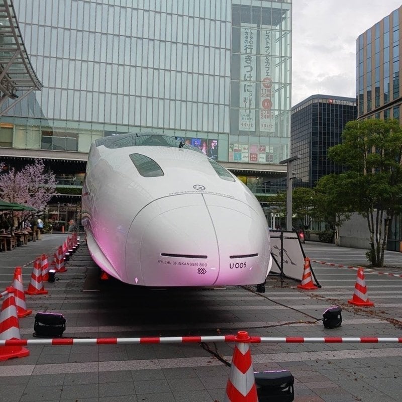 【昼の写真】JR博多駅前広場「満開の桜が咲くつばめ」のライトアップ