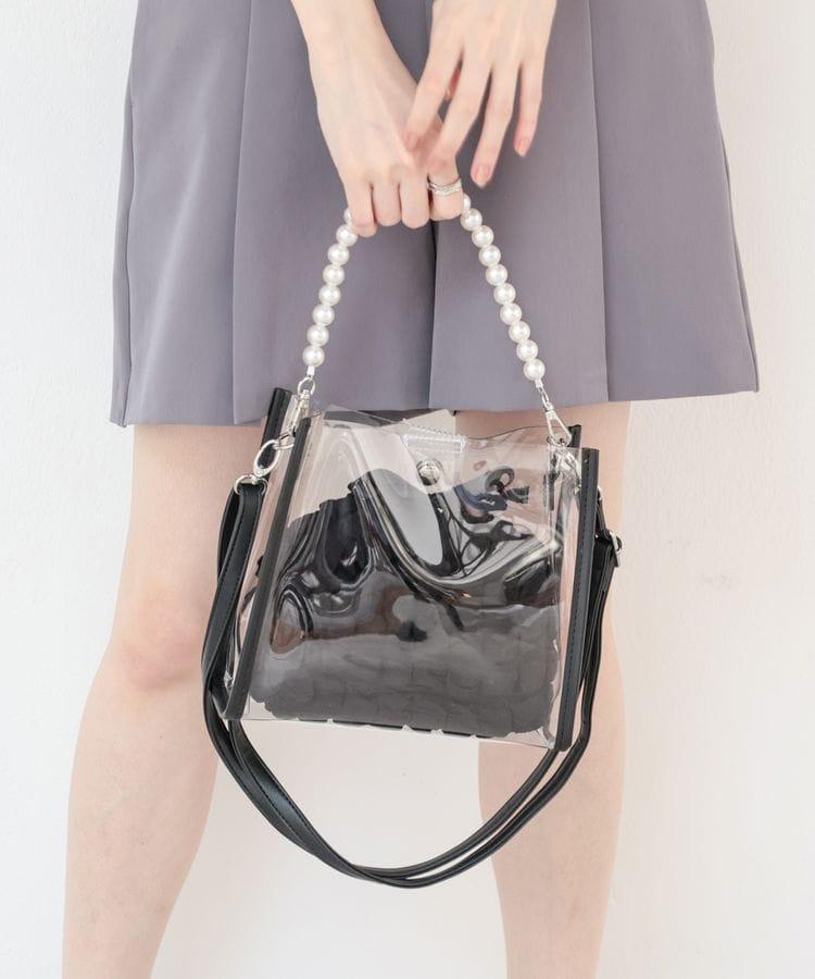 ハニーズ、パール付クリアバッグ画像