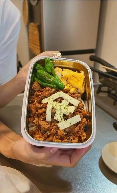 完成した「タコライス風弁当」