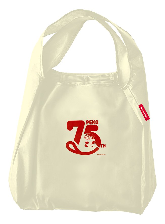 出所：株式会社不二家　ペコちゃんエコバッグ（ペコ75thデザイン）