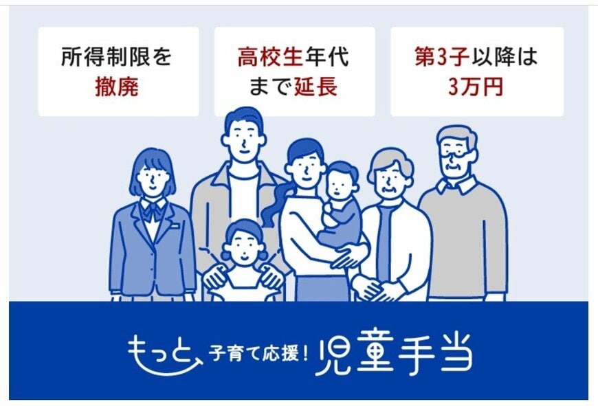 出所：政府広報オンライン 2024年10月分から児童手当が大幅拡充！対象となるかたは必ず申請を