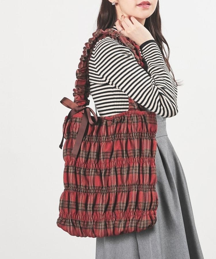 出所：ハニーズ公式オンラインストア チェック柄ギャザートート