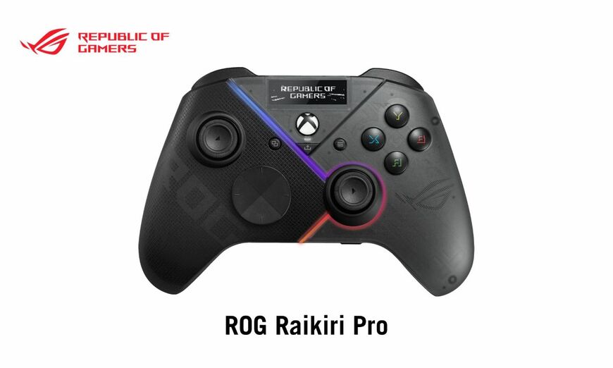 【ASUS】PCゲーム・Xbox向けのコントローラー「ROG Raikiri Pro」を発表。有機ELディスプレイ搭載でインジケーターの確認可能