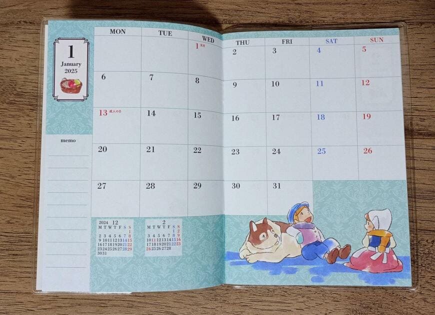 セリア、世界名作劇場A6ダイアリー画像